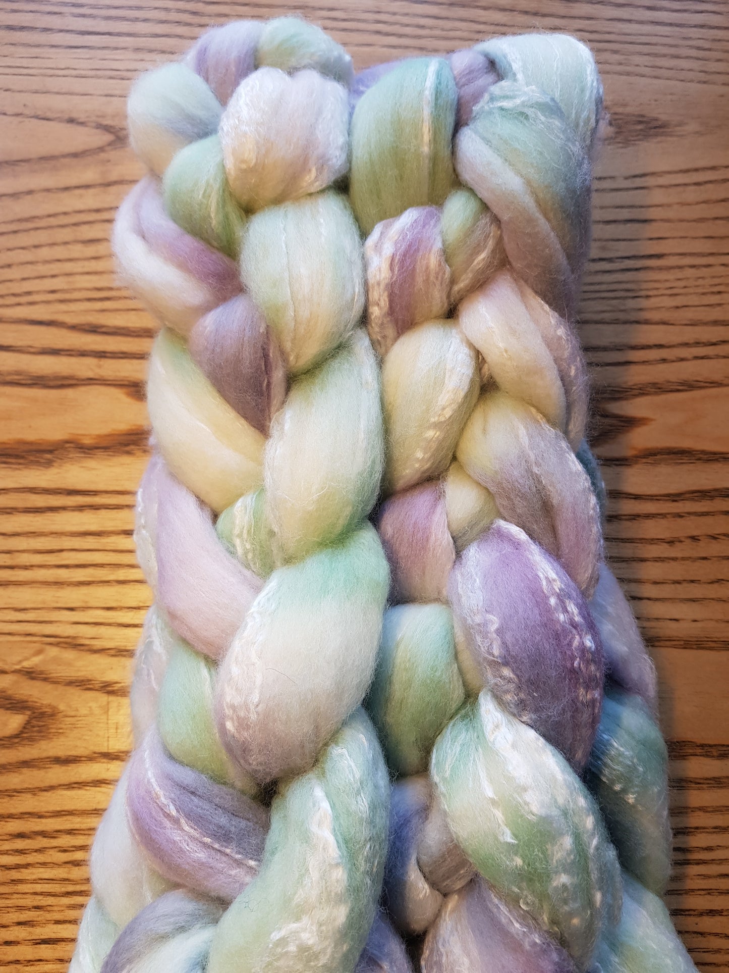 100G Merino/Tencel luxury fibre blend of hand dyed fibre combed top - "Sweet as..."