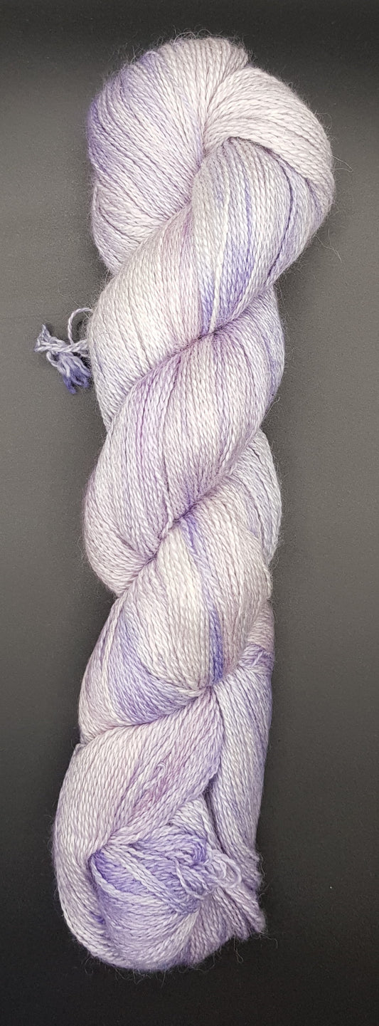 "lilac" 100G Alpaca/Silk hand dyed Lace Weight Yarn