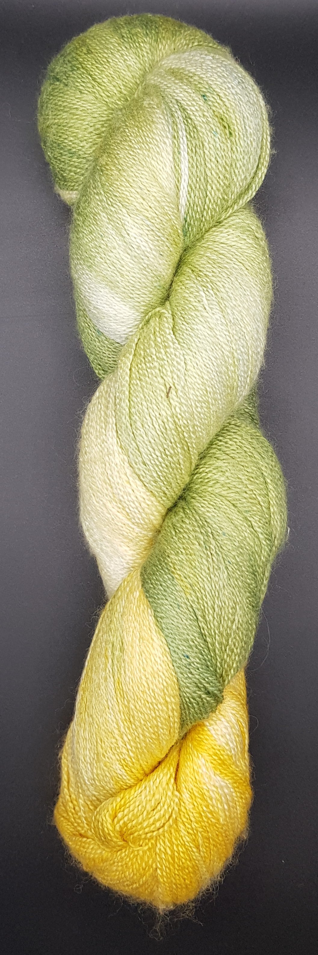 100G Alpaca/Silk hand dyed Lace Weight Yarn- "Zest"