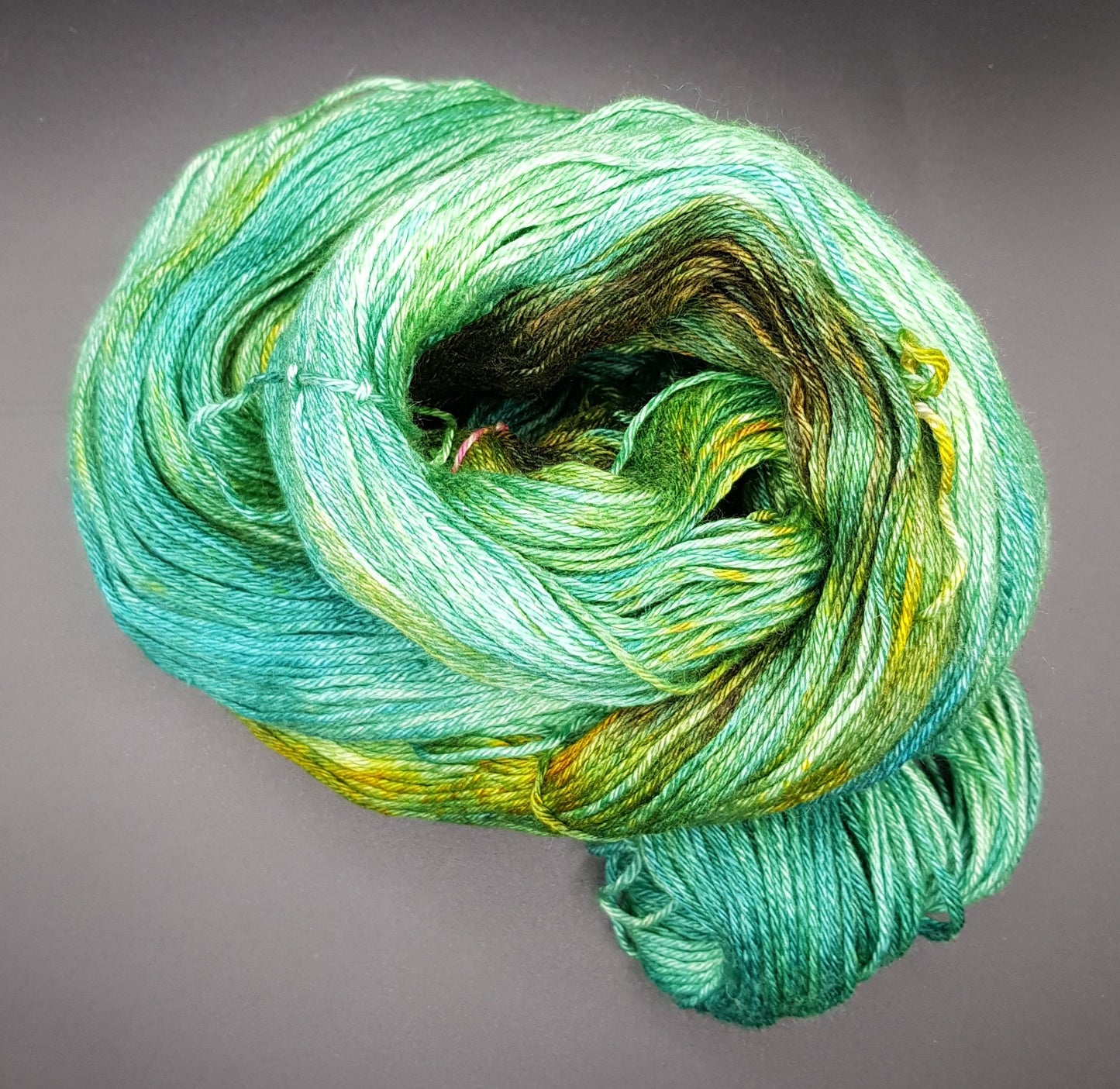 100G Bluefaced Leicester/Silk hand dyed 4 ply Yarn- "Esmiralda"
