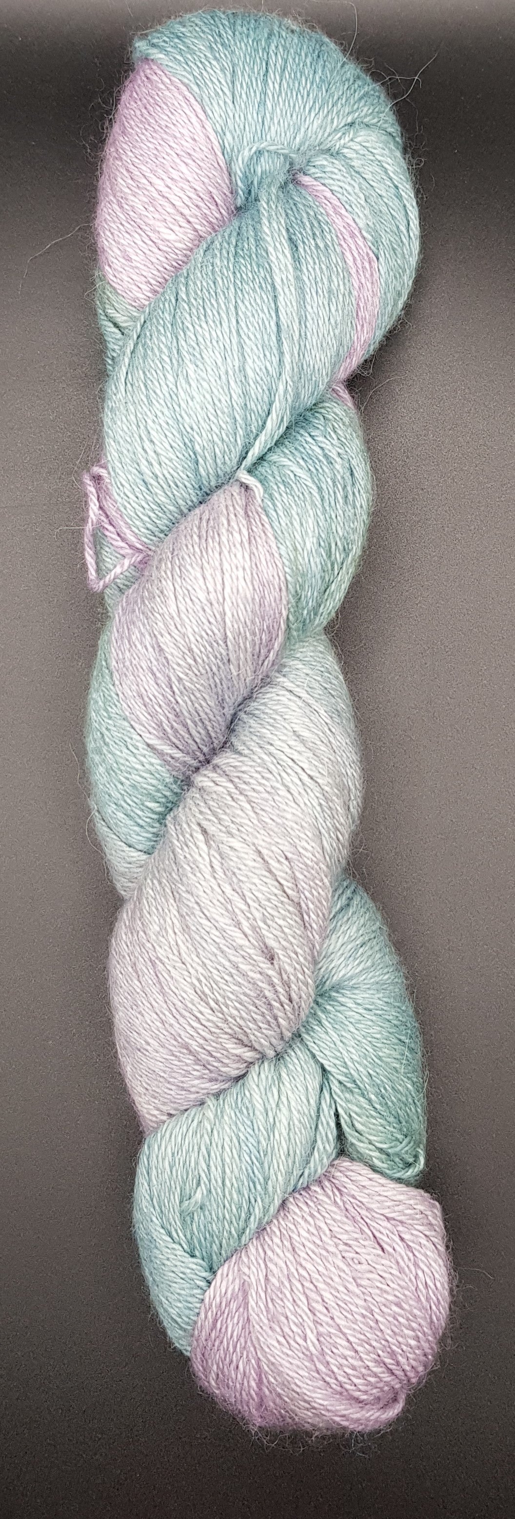 100G Alpaca/Silk/ Cashmere hand dyed 4 ply Yarn- "Moss n' Mauve"