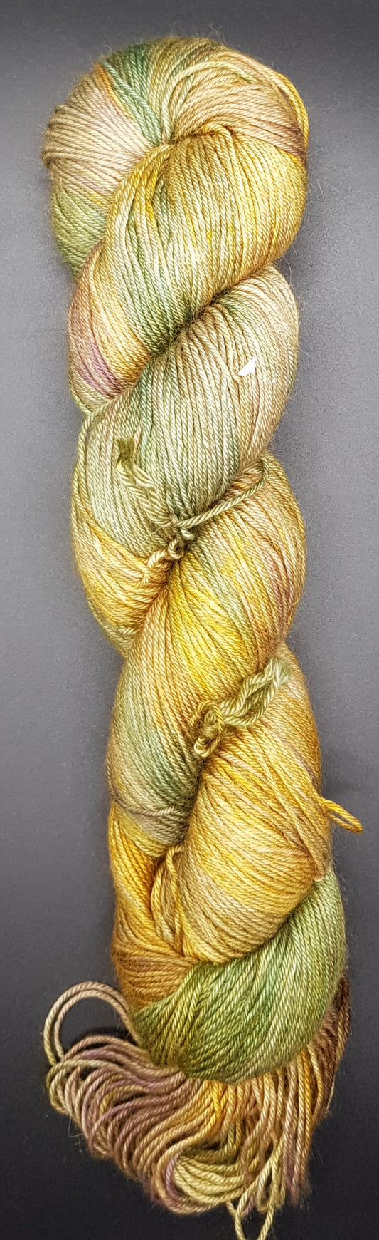 100G 'A' Grade Pure Mulberry Silk/Camel 4 Ply- "Golden Rod"  Hand Dyed