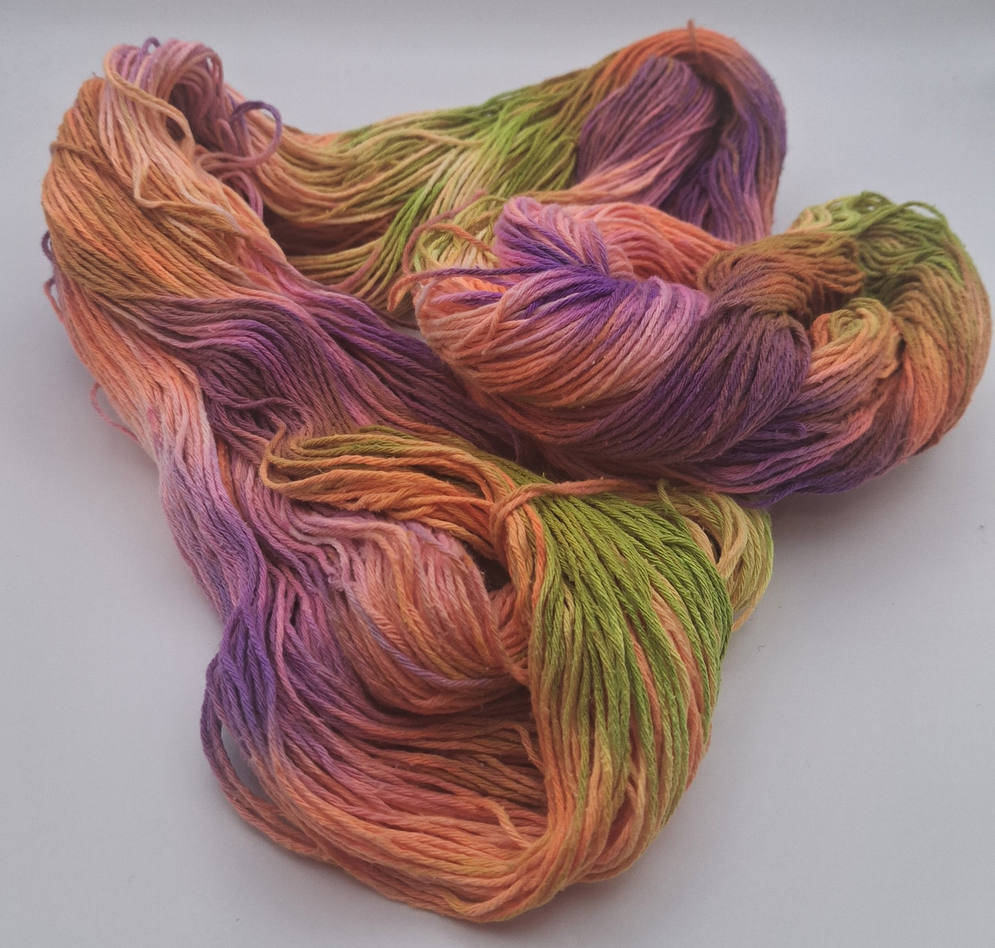 "Neon" Bourette Silk hand dyed 4 ply
