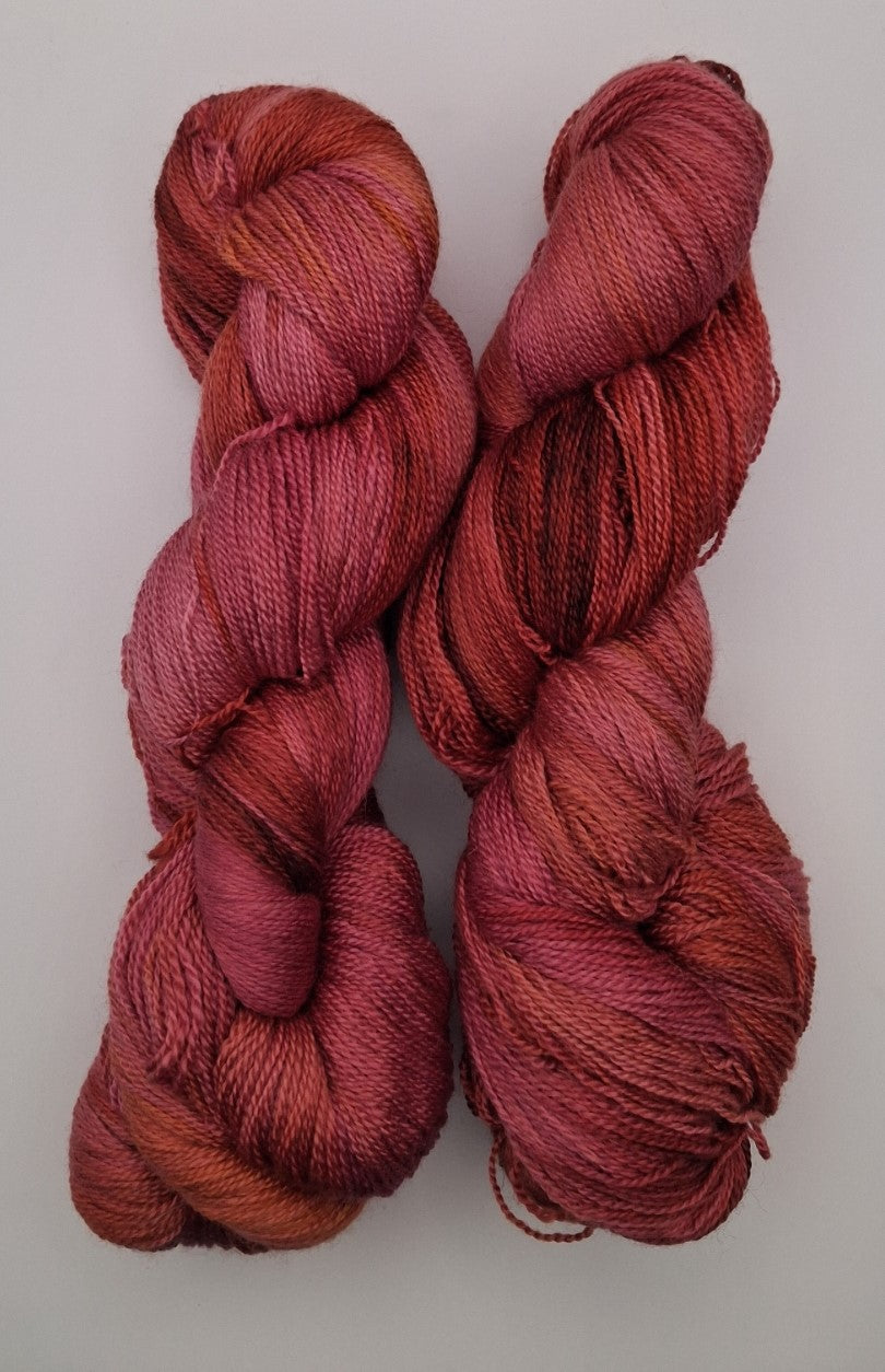 "Rowan Berry" - 100G Merino/Silk hand dyed Lace weight Yarn