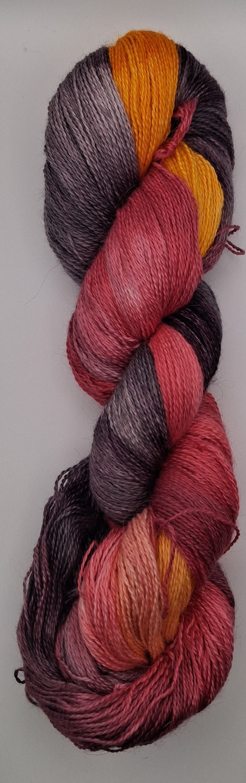 "Pheonix" lace 100G Alpaca/Silk hand dyed Yarn