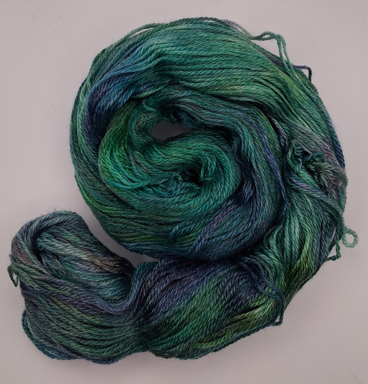 100G Merino/Tencel hand dyed luxury Yarn 4 Ply- "blue greens"