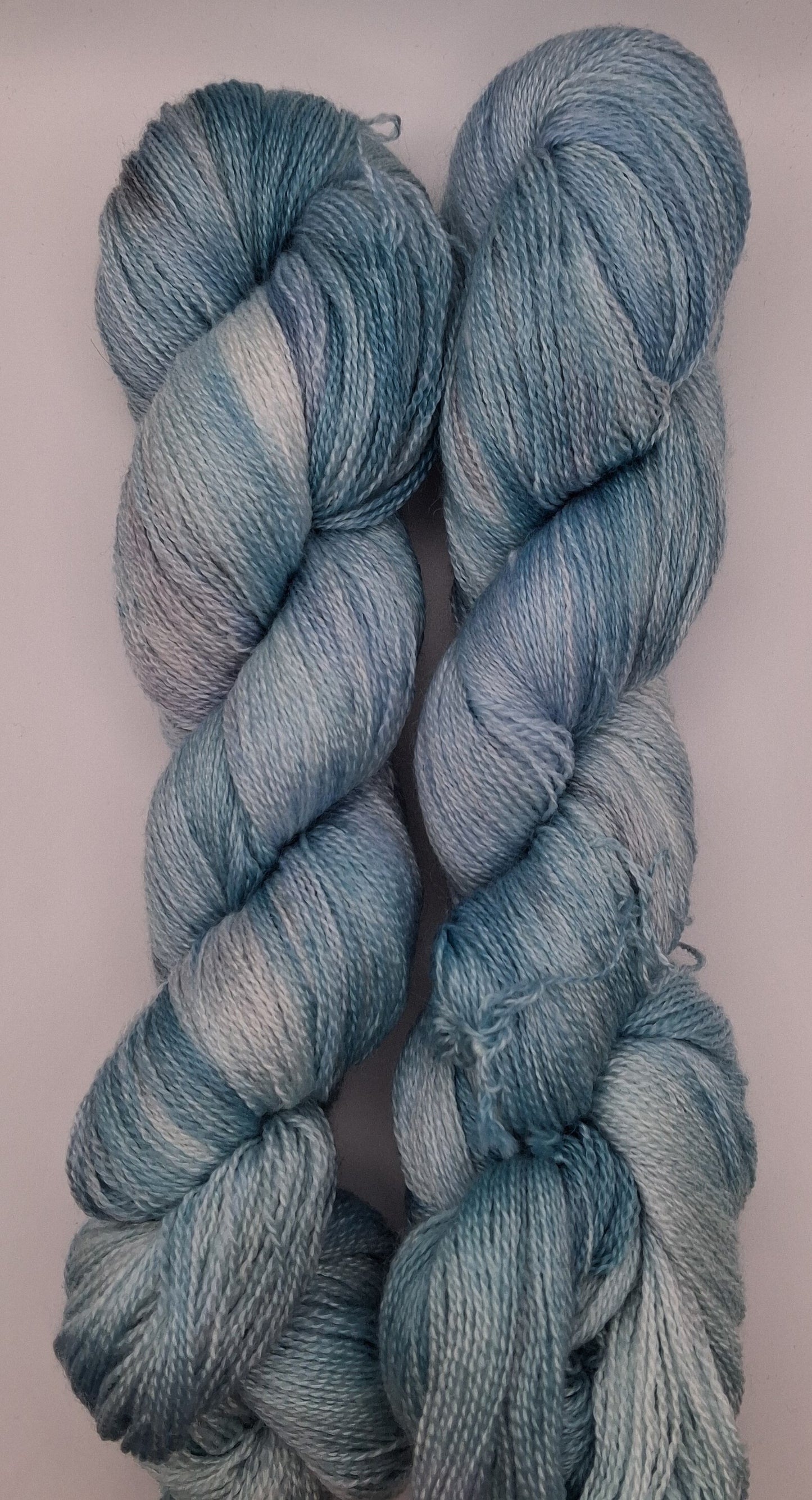 "Glacial Light" 100G Merino/Tencel hand dyed luxury Lace Weight Yarn