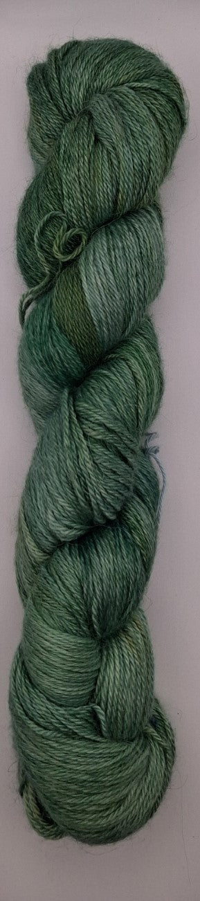 "Spring Greens" 4 ply hand dyed yarn 100G Alpaca/Silk/ Cashmere