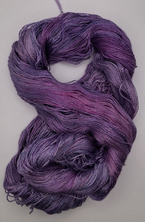 "Royal Purple" Hand Dyed Lace weight 100G 'A' Grade Pure Mulberry Silk