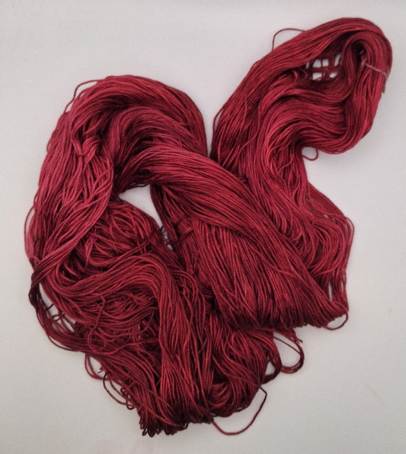 "Cardinal" - 4 ply 100G 'A' Grade Pure Mulberry Silk Hand dyed