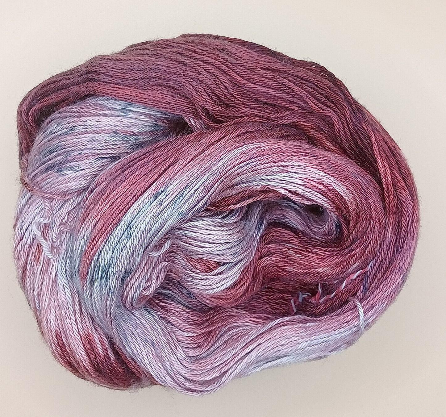 100G Merino/baby Alpaca/Silk hand dyed Yarn 4 Ply- "Red velvet" - SALE