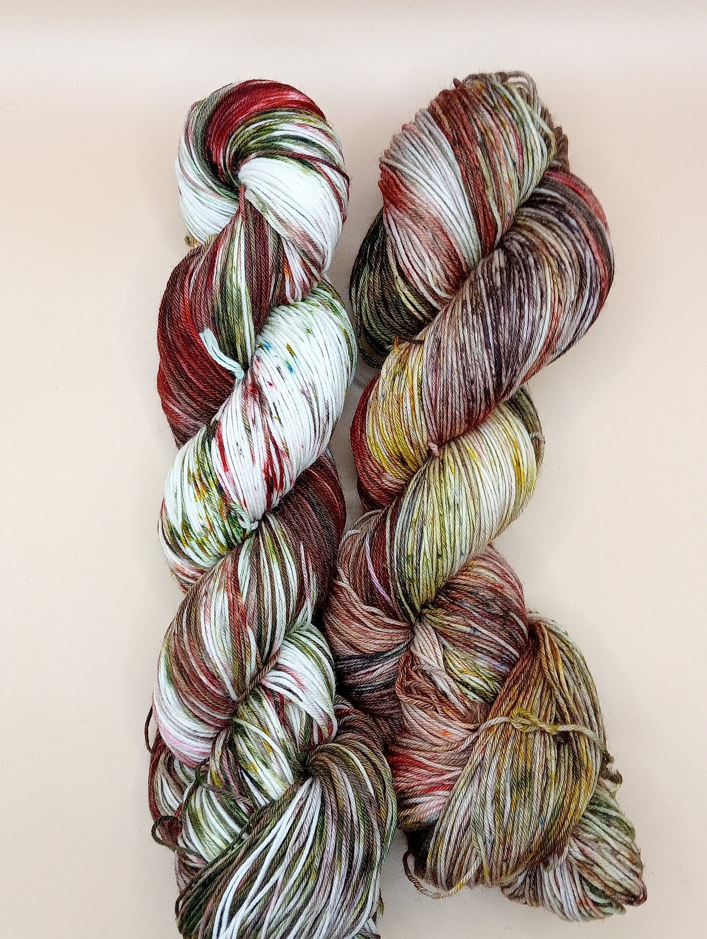100G hand dyed Merino/Nylon luxury sock yarn - "Rustic Retreat"