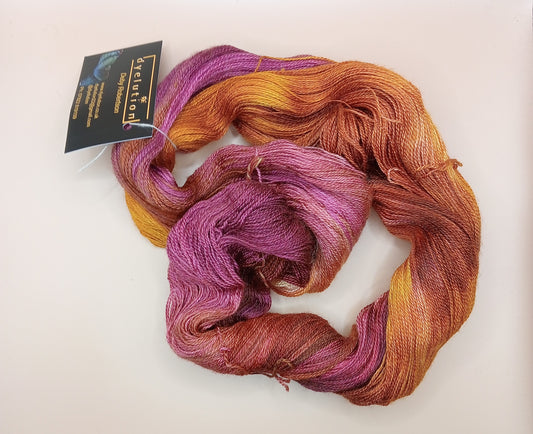 100G BFL/Silk hand dyed Lace Weight Yarn- "Mars"