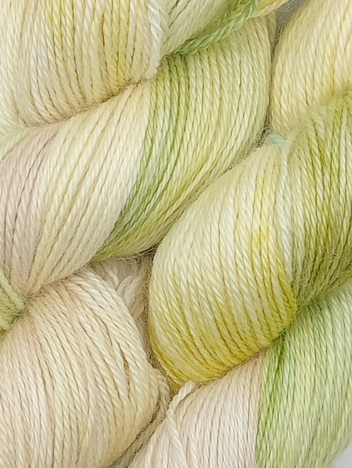 100G Alpaca/Silk/ Cashmere hand dyed 4 ply Yarn- "Kakapo"