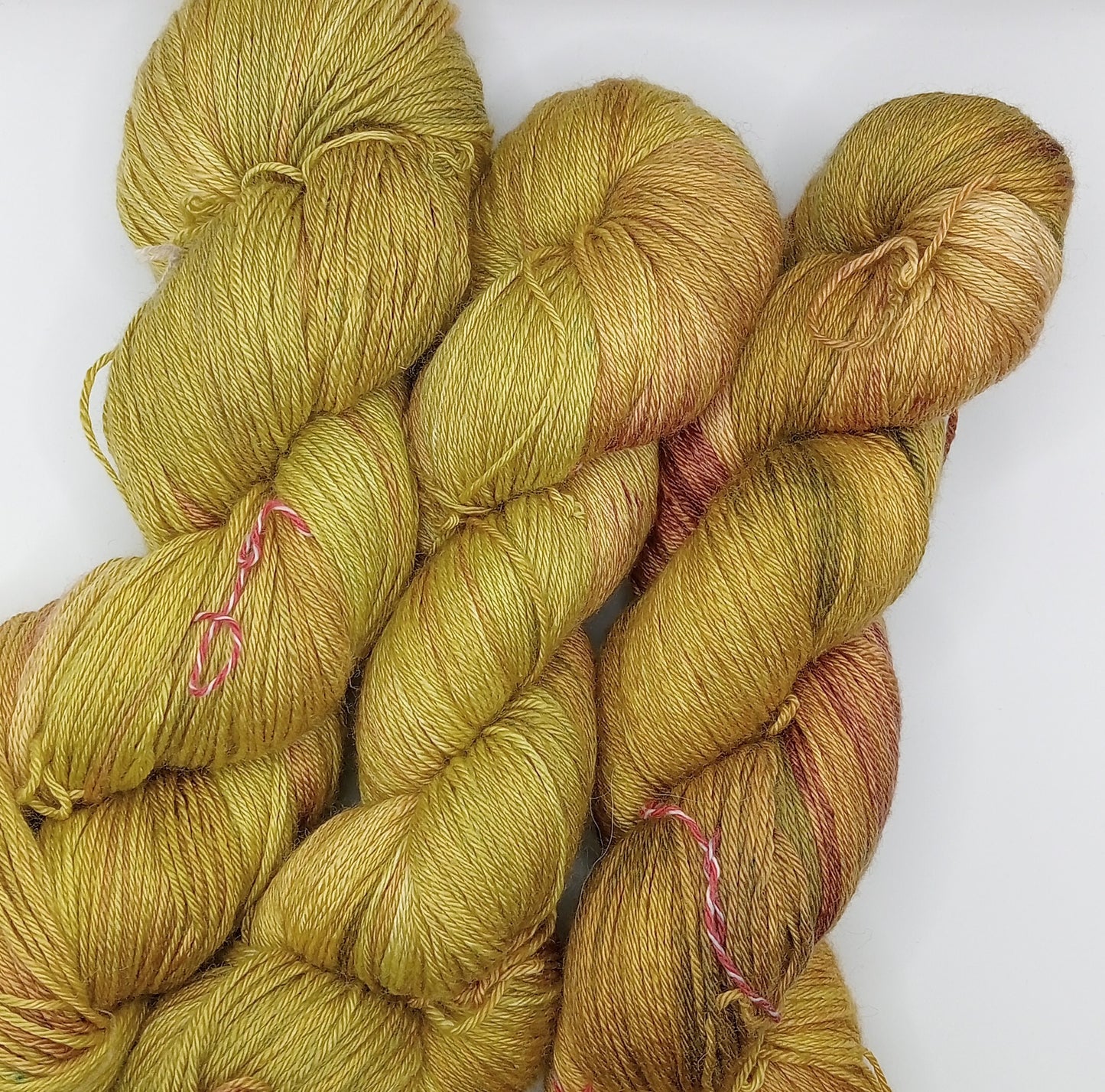 100G Merino/Silk hand dyed4 ply Yarn- "Golden Grove"