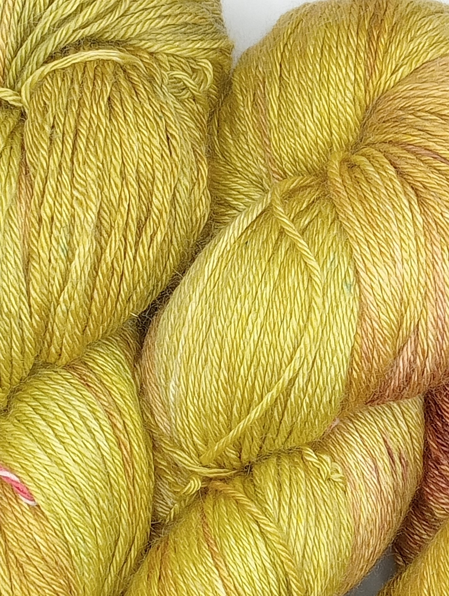 100G Merino/Silk hand dyed4 ply Yarn- "Golden Grove"