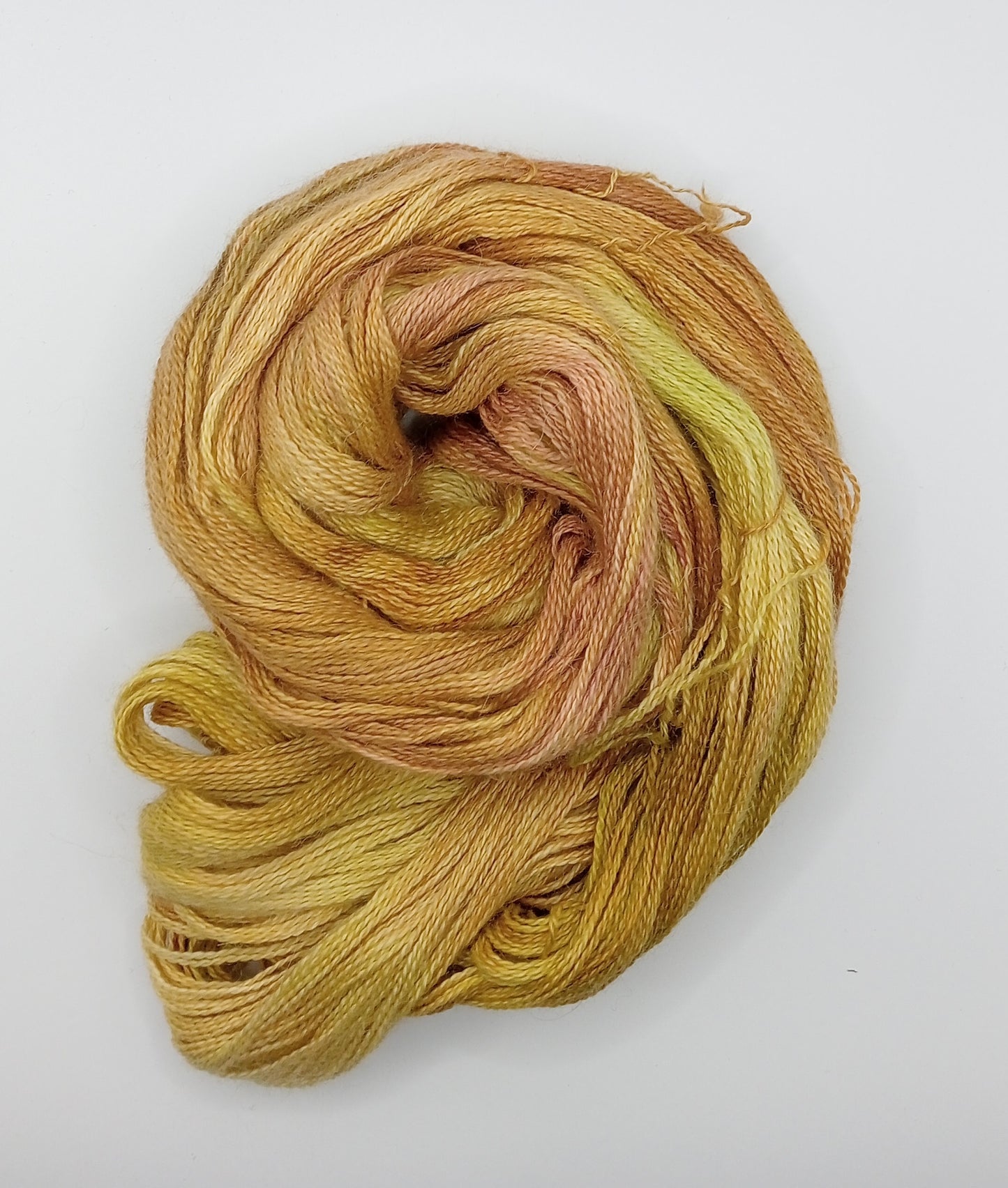 100G Alpaca/Silk hand dyed Lace Weight Yarn- "Pistachio"