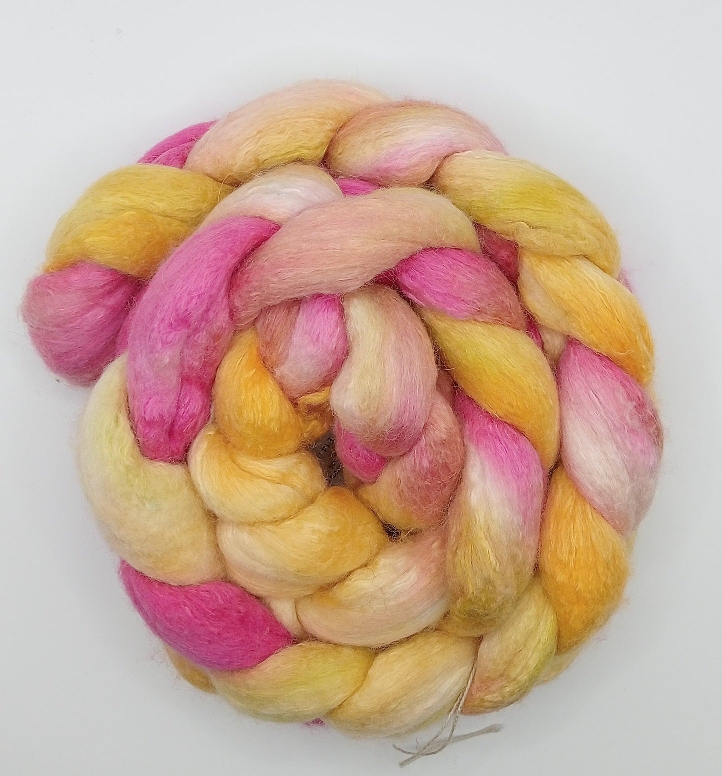 100G Merino/Silk hand dyed fibre combed top - "Sweet Pea"