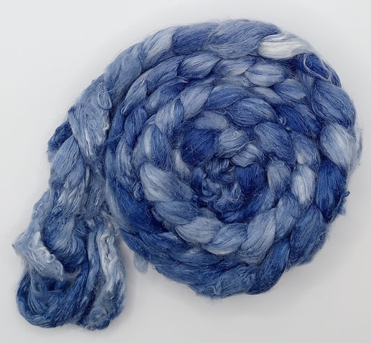 50G 'A' Grade Pure Mulberry Silk- "blues" Hand Dyed Luxury