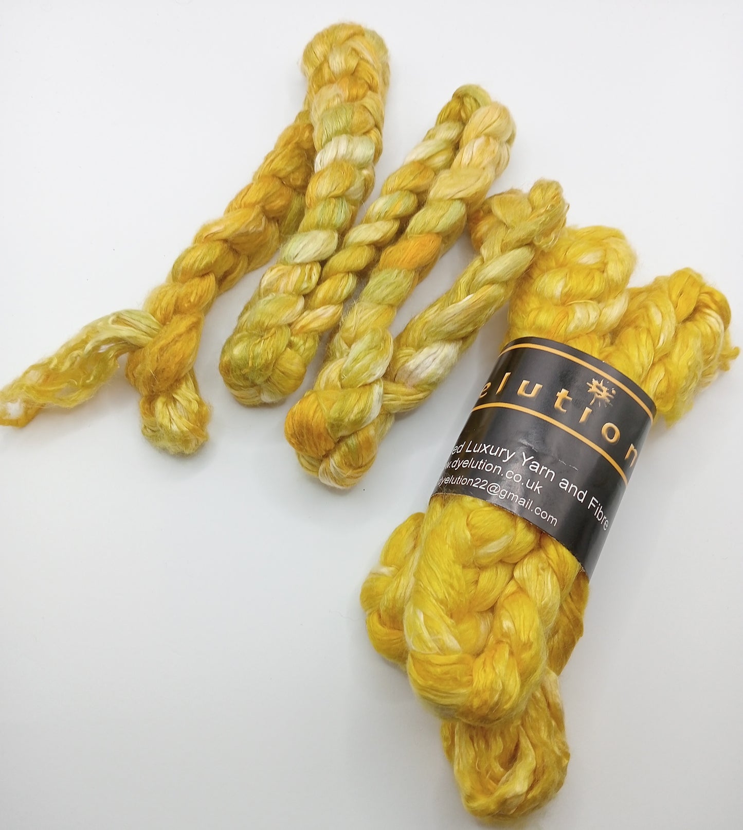 "Golden yellow" Hand Dyed Luxury 50G 'A' Grade Pure Mulberry Silk combed top