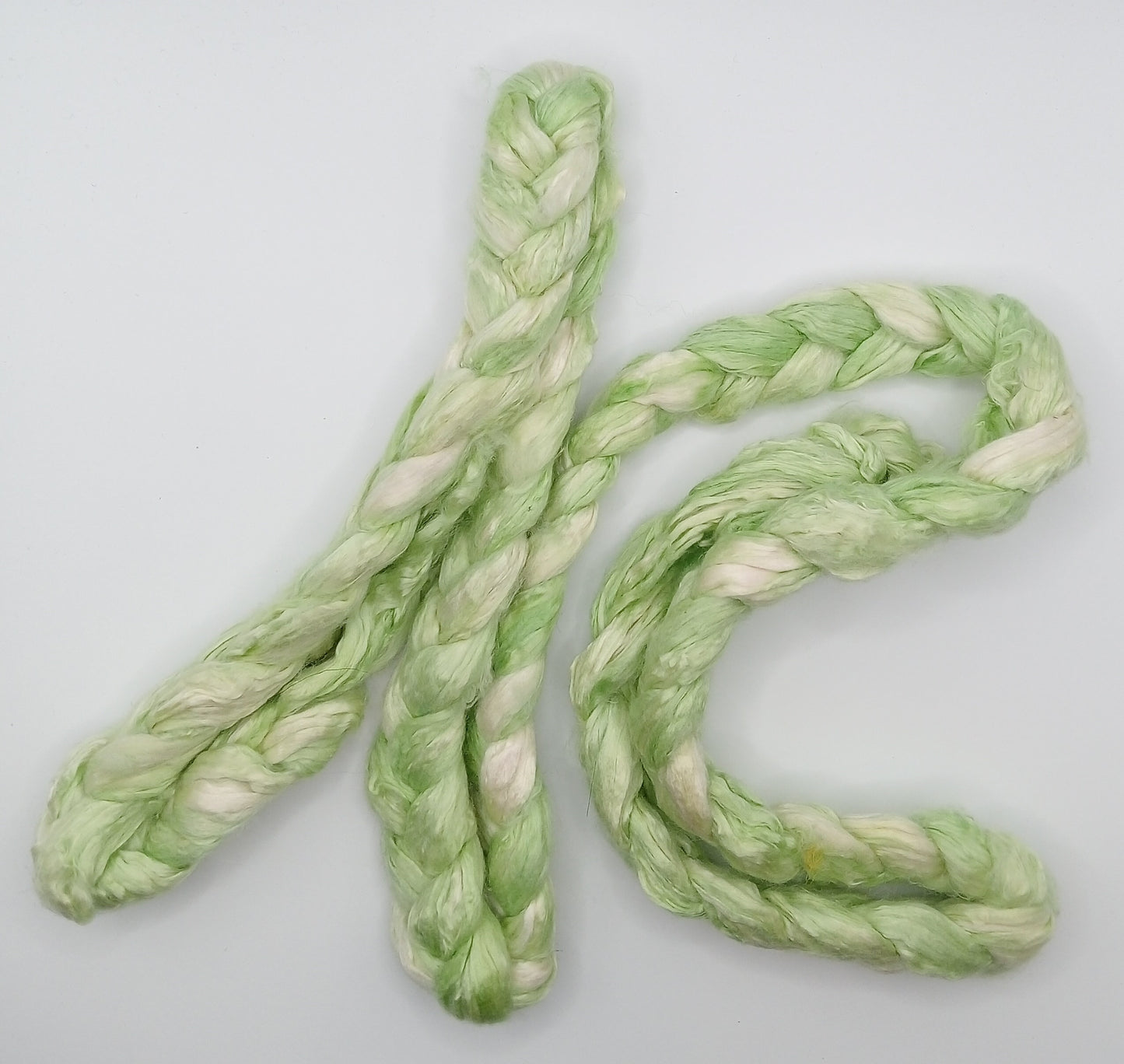 50G 'A' Grade Pure Mulberry Silk- "Pale Greens" Hand Dyed Luxury