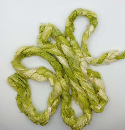 50G 'A' Grade Pure Mulberry Silk- "Olive Greens" Hand Dyed Luxury
