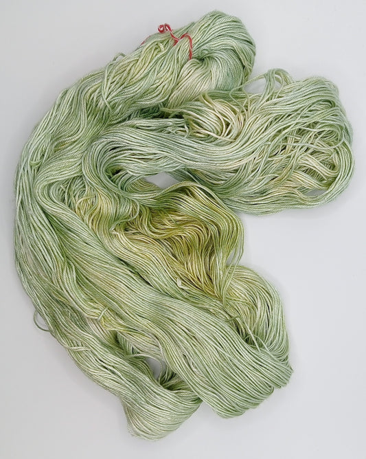 100G 'A' Grade Pure Mulberry Silk 4 Ply- "Pistachio"  Hand Dyed