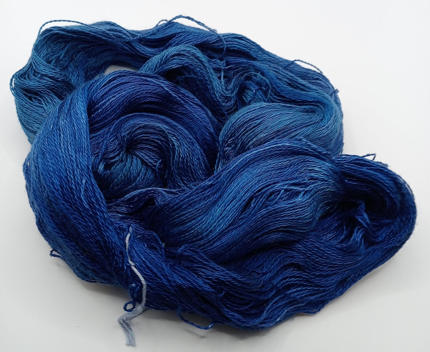 100G 'A' Grade Pure Mulberry Silk- "Royal Blues" Hand Dyed Luxury Lace weight