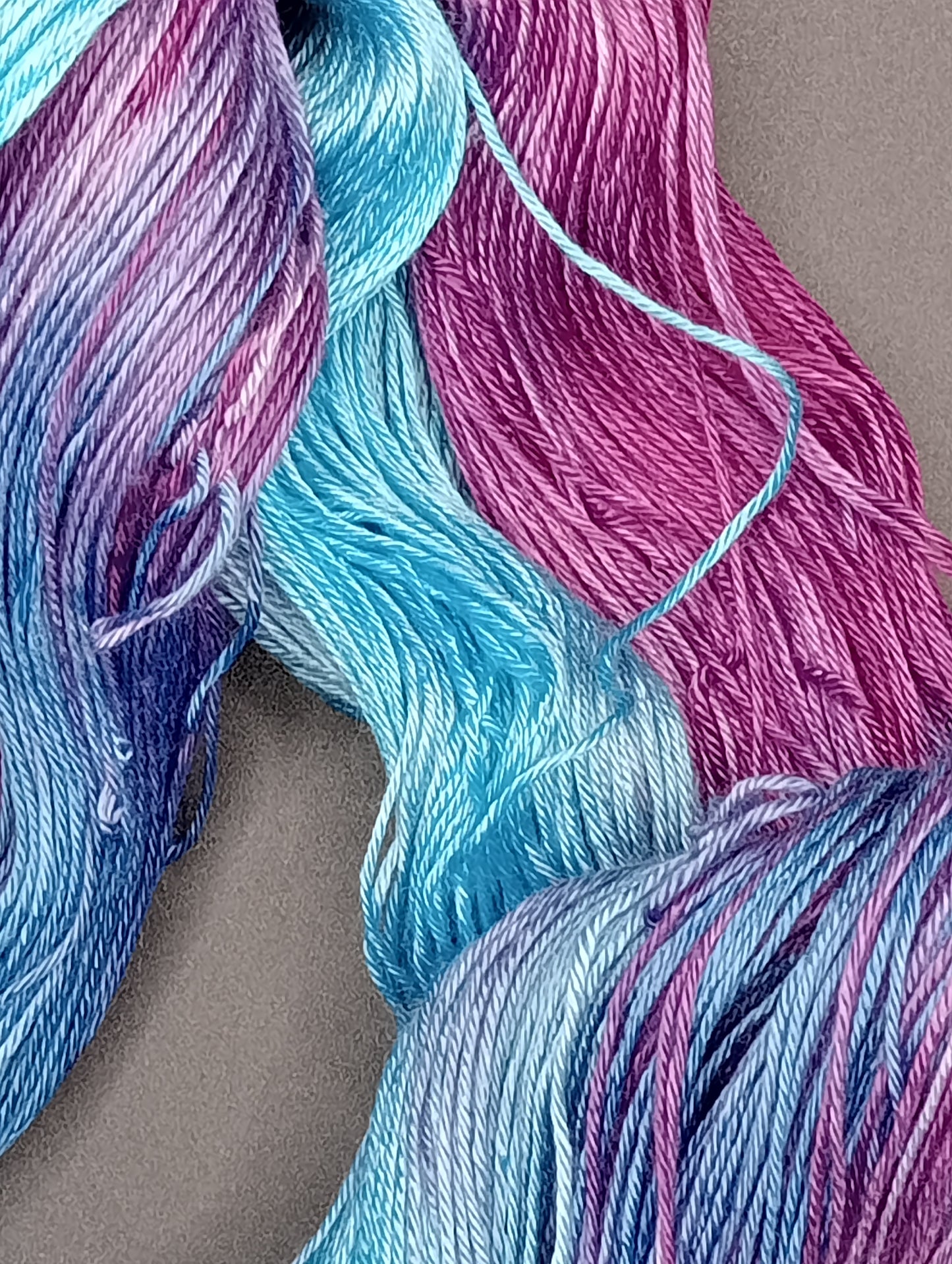 "Blues and Purples" recycled cotton 4 Ply 100g