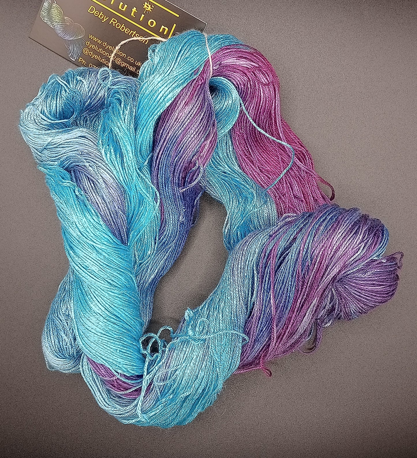 "Blues and Purples" recycled cotton 4 Ply 100g