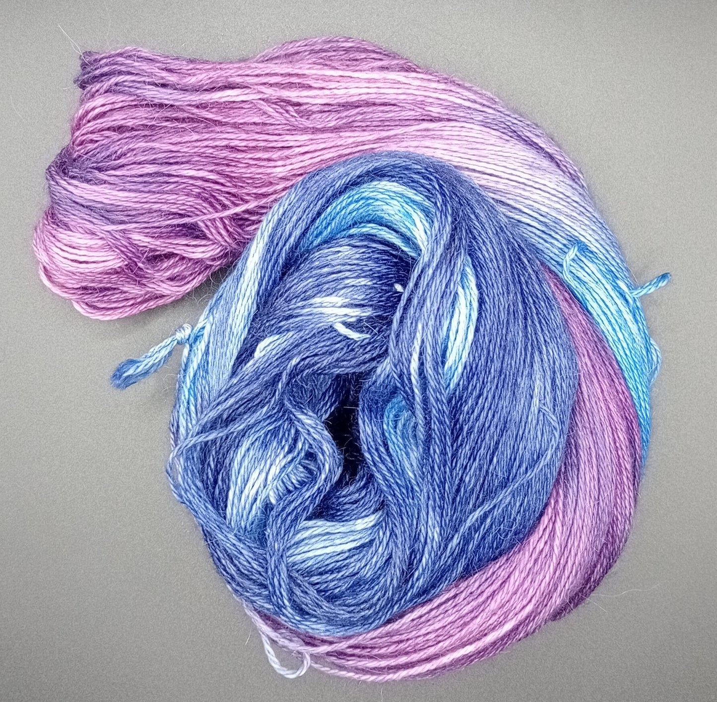 100G Alpaca/Silk/ Cashmere hand dyed 4 ply Yarn- "Twilight Tide"