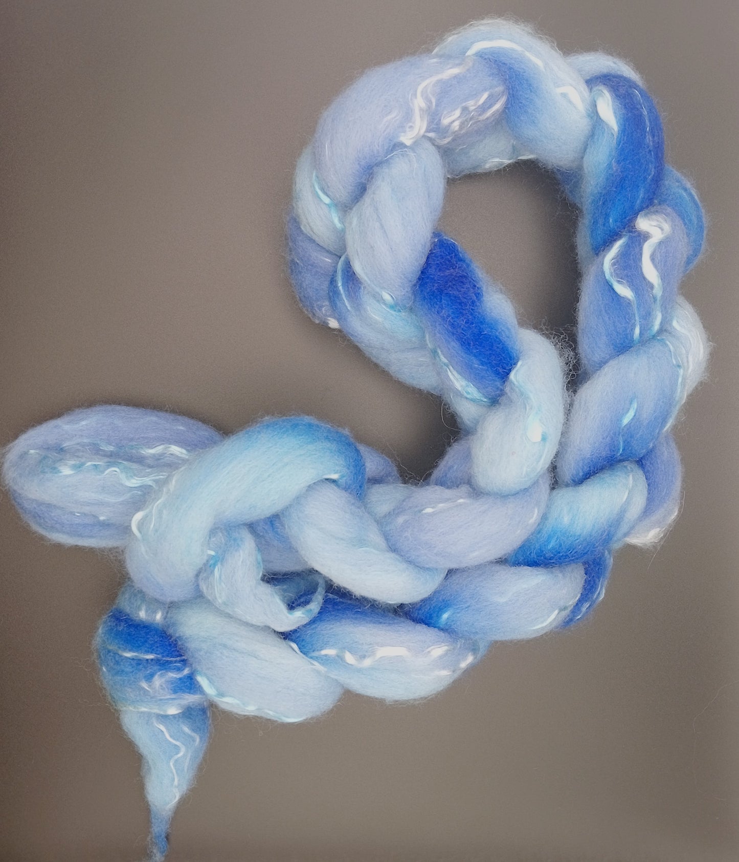 100G Merino/Tencel luxury fibre blend of hand dyed fibre combed top - "Polar Express"