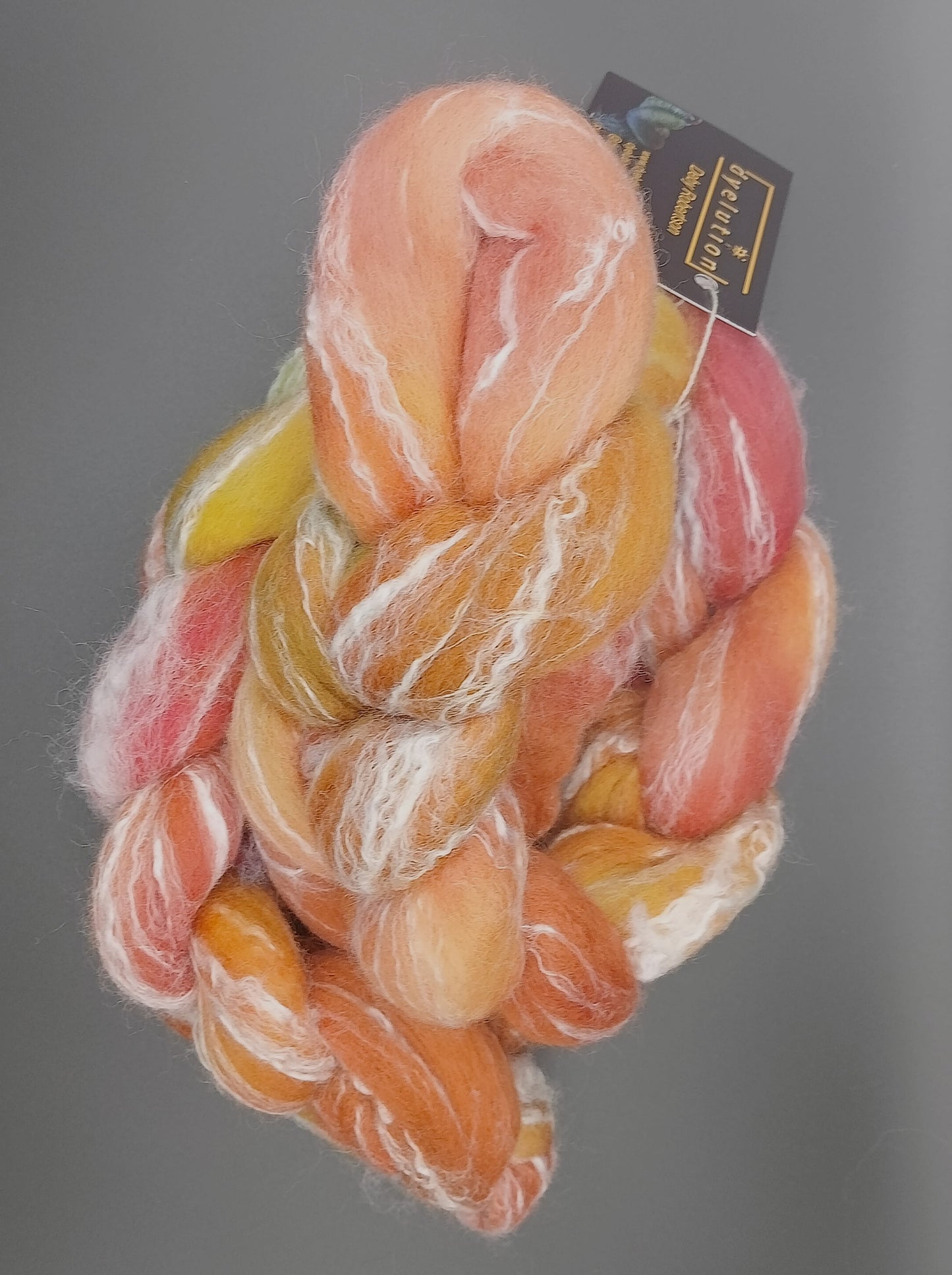 100G Merino/Tencel luxury fibre blend of hand dyed fibre combed top - "Rainers Cherry"