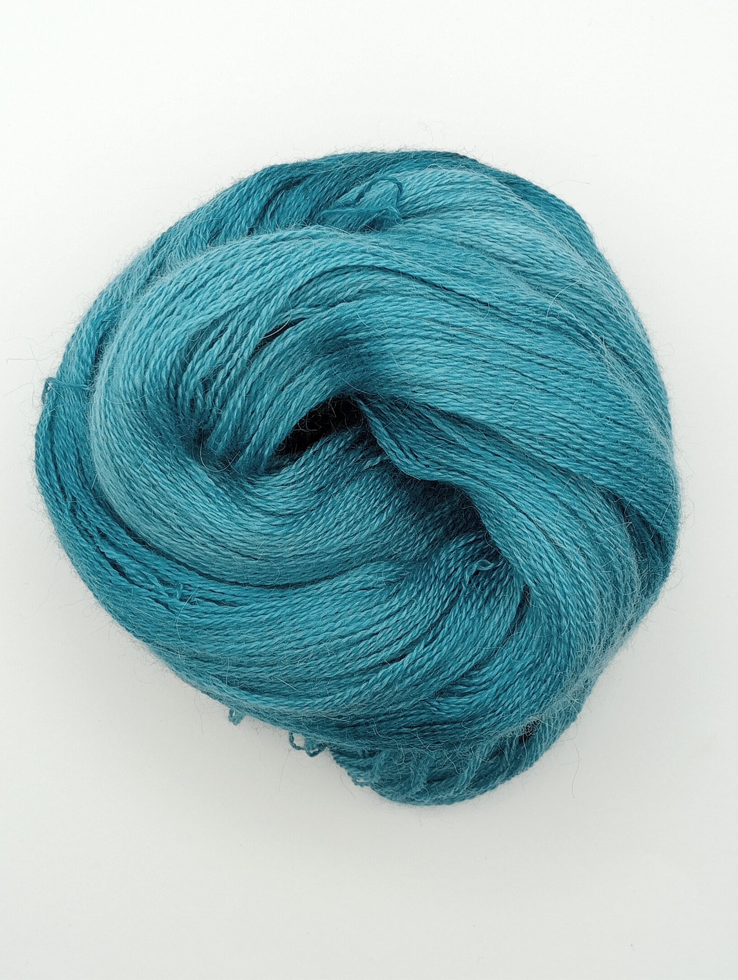 100G Alpaca/Silk/ Cashmere hand dyed Lace Weight Yarn- "Squeal for Teal"