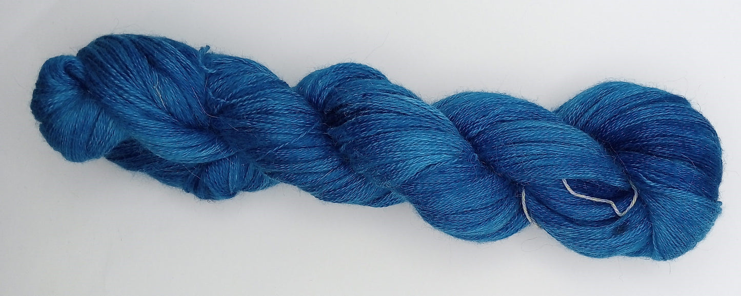 100G Alpaca/Silk/ Cashmere hand dyed Lace Weight Yarn- "Periwinkle"