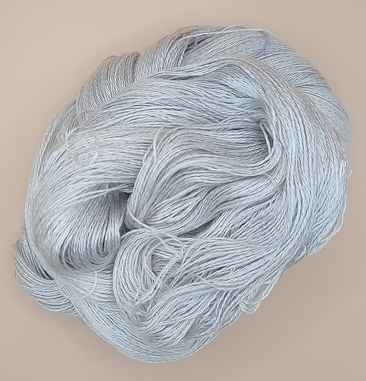 100G 'A' Grade Pure Mulberry Silk- "Platinum" Hand Dyed Lace weight