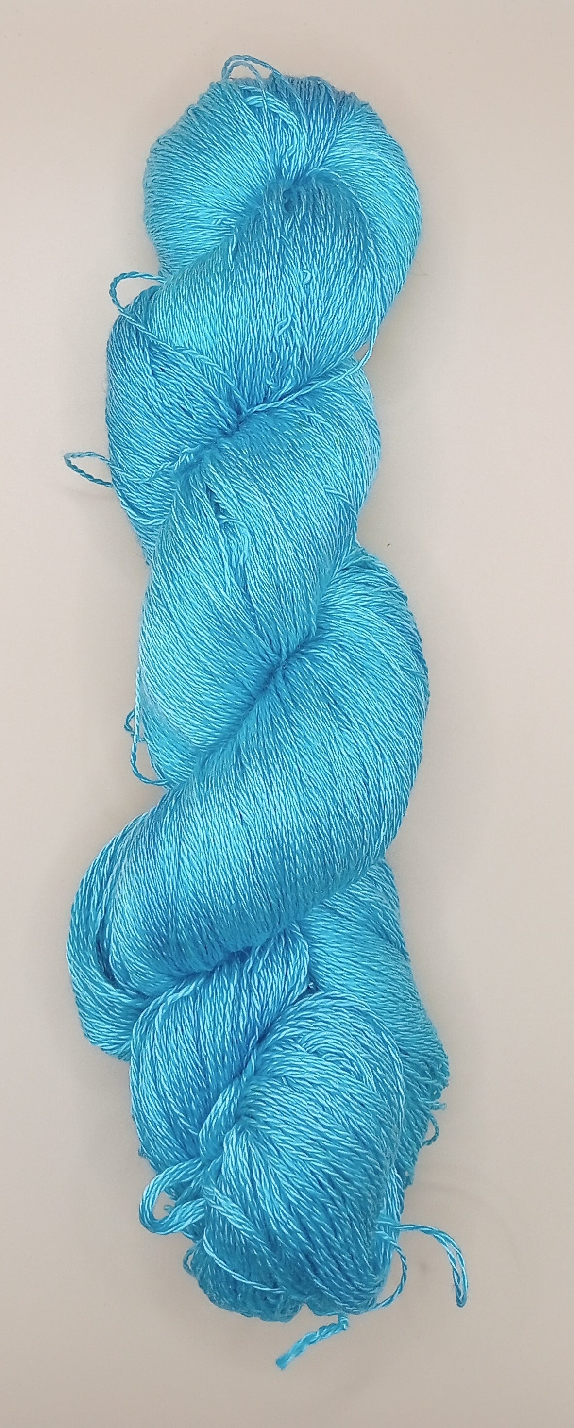 100G 'A' Grade Pure Mulberry Silk- "Turquoise" Hand Dyed Lace weight