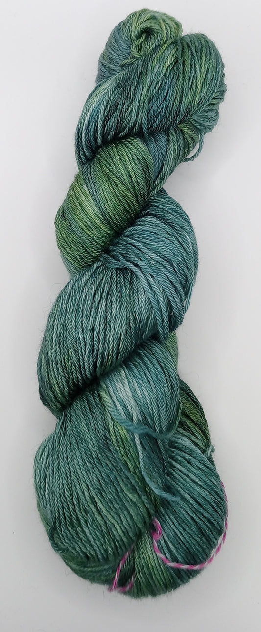 "Emerald" 4 ply hand dyed yarn 100G Bluefaced Leicester/Silk