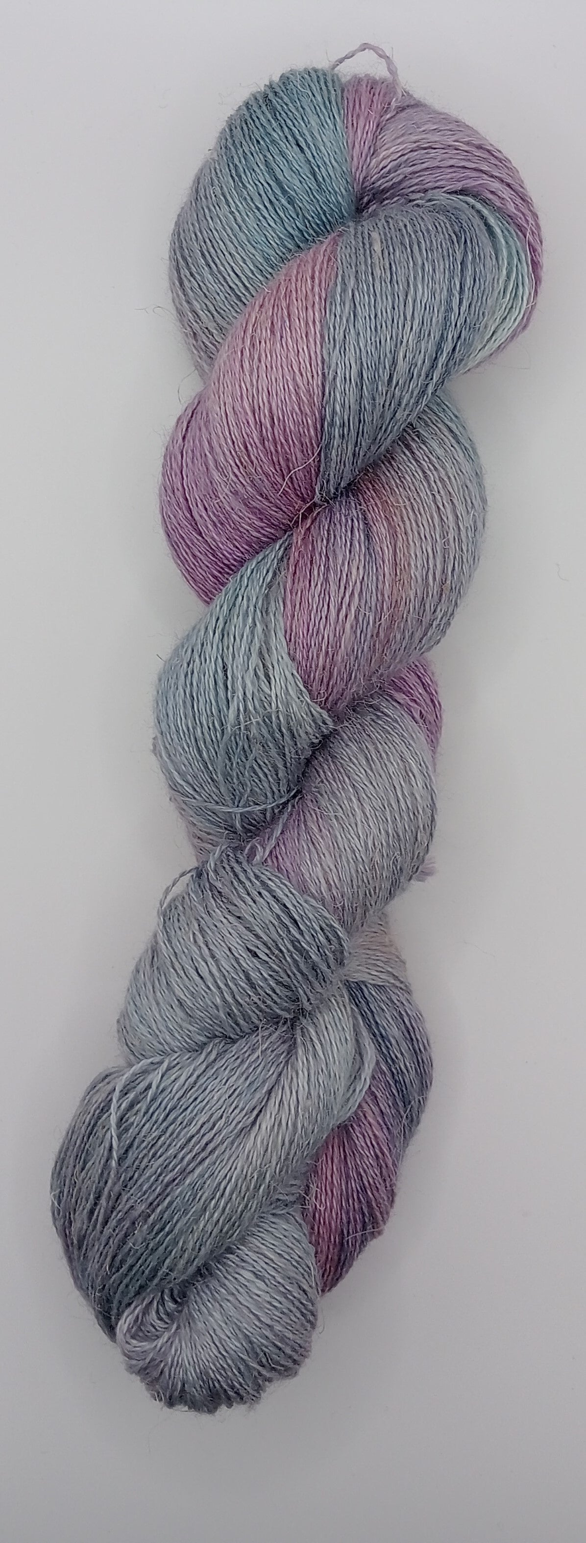 100G Baby Alpaca/Silk/Linen hand dyed Lace Weight Yarn- "Fallen Damsons"