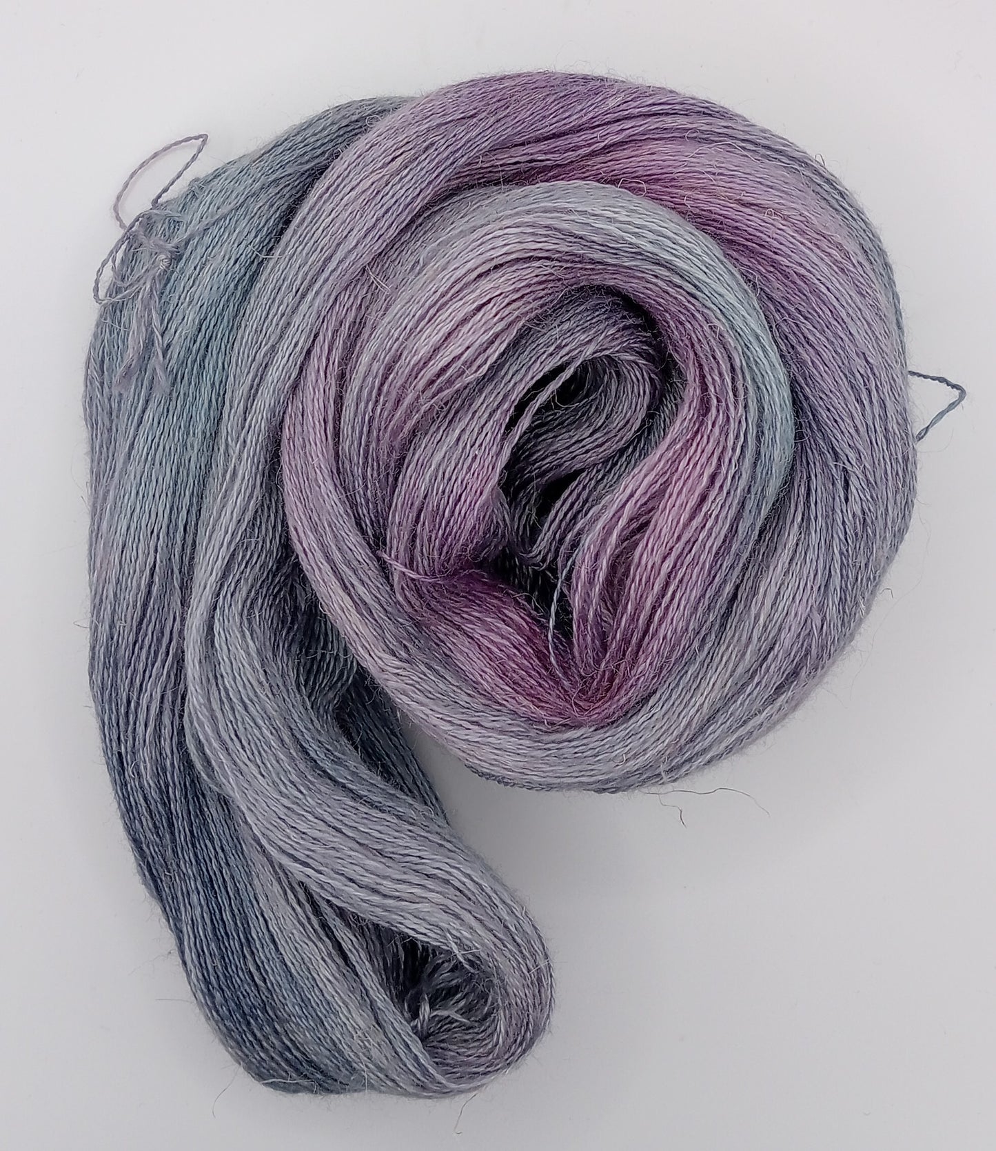 100G Baby Alpaca/Silk/Linen hand dyed Lace Weight Yarn- "Fallen Damsons"