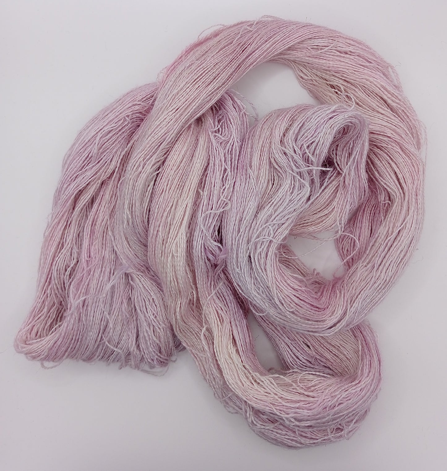 100G Baby Alpaca/Silk/Linen hand dyed Lace Weight Yarn- "Water lily"