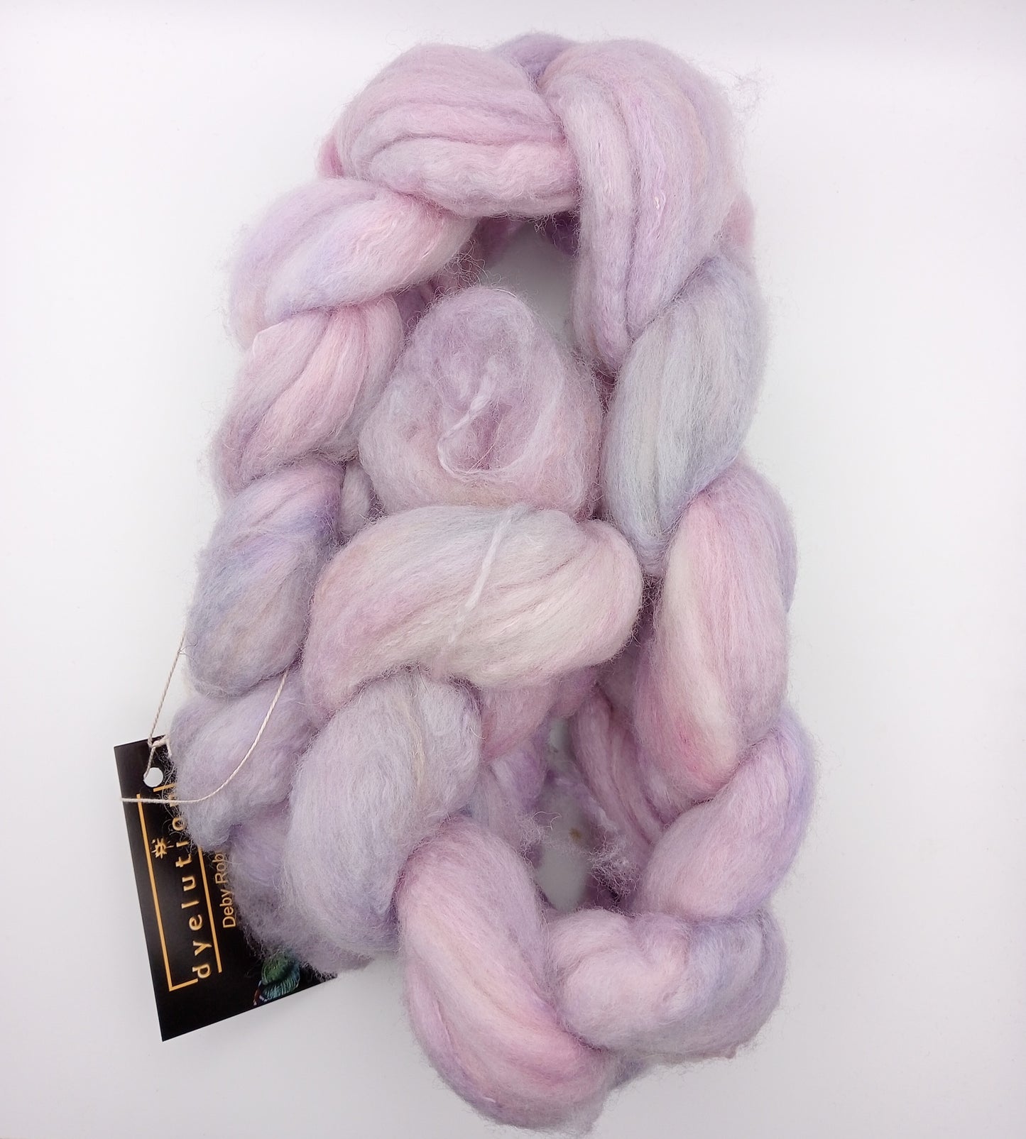 100G Polwarth/Camel/Silk luxury hand dyed fibre combed top - "Lilac Tree"