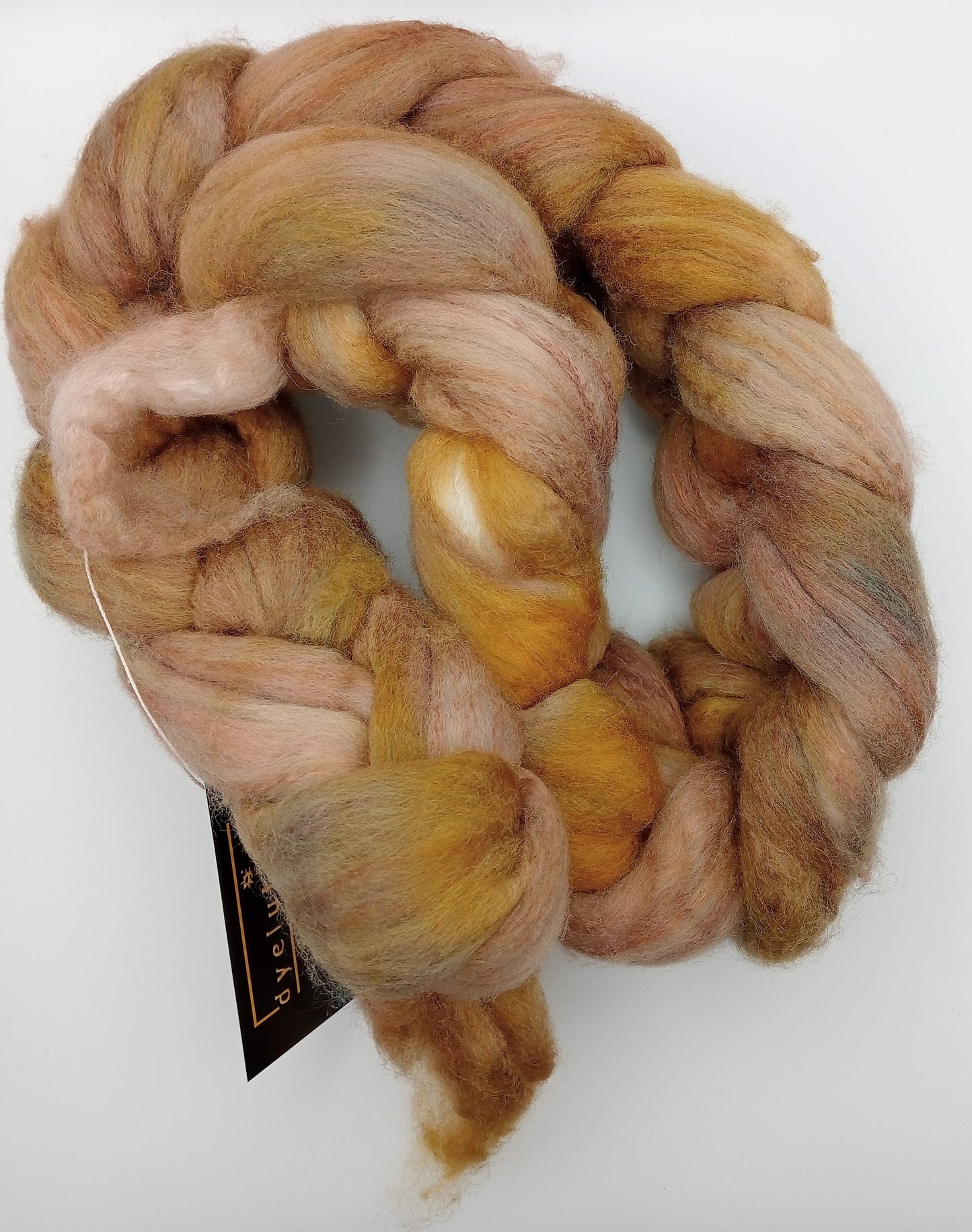 100G Polwarth/Camel/Silk luxury hand dyed fibre combed top - "Hazlenut"