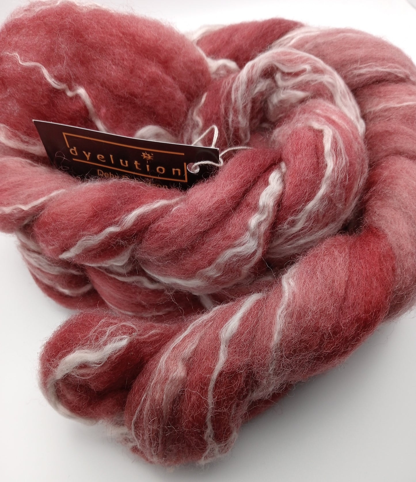 "Plum Puddin'" Bluefaced Leicester/Tussah silk hand dyed luxury blend 100g"