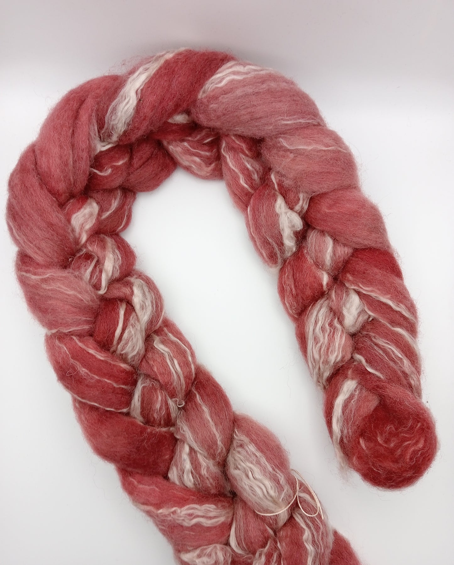 "Plum Puddin'" Bluefaced Leicester/Tussah silk hand dyed luxury blend 100g"