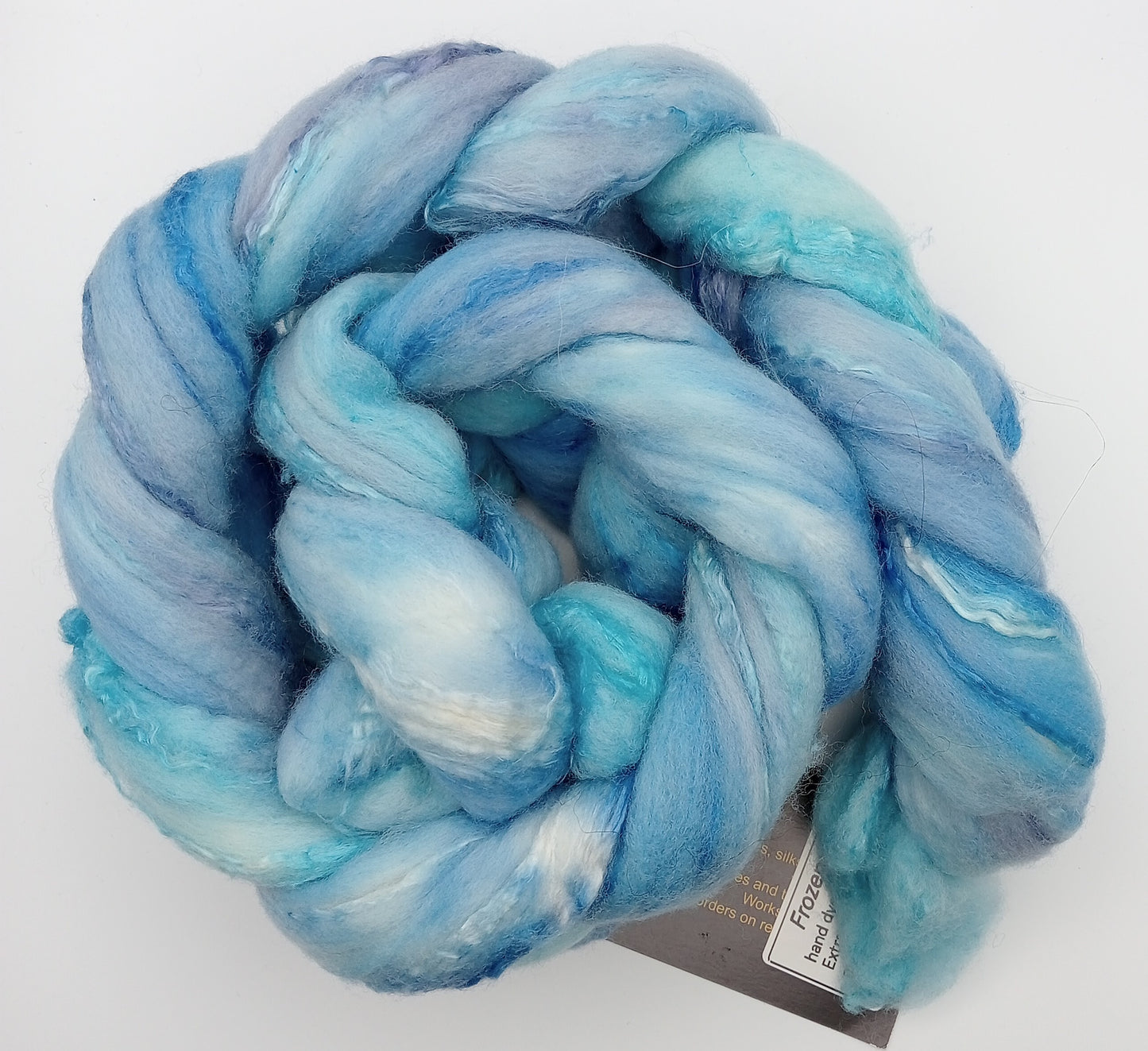 100G Merino/Silk hand dyed fibre combed top - "Frozen"