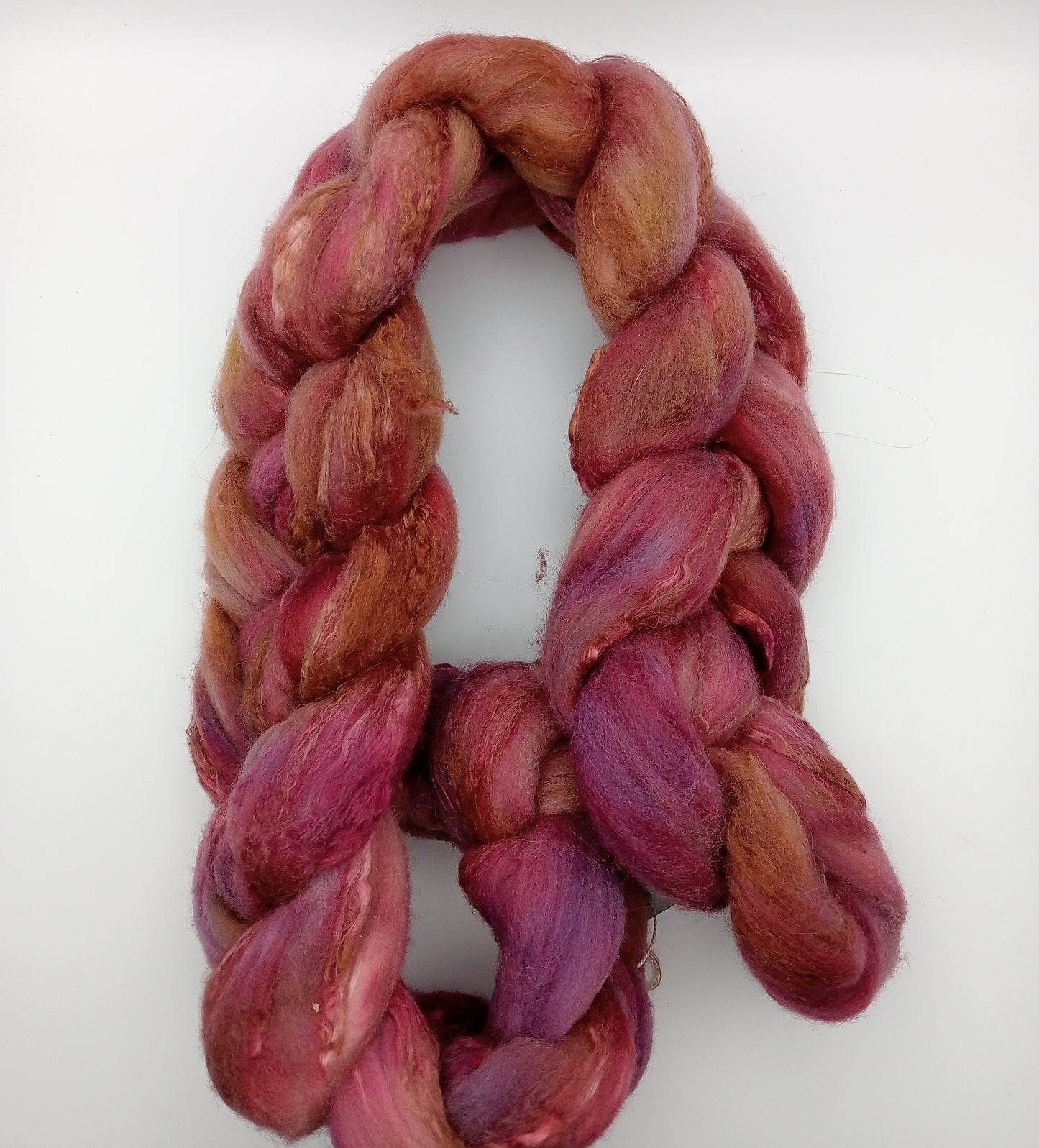 100G Merino/Silk hand dyed fibre combed top - "Fallen Damsons"
