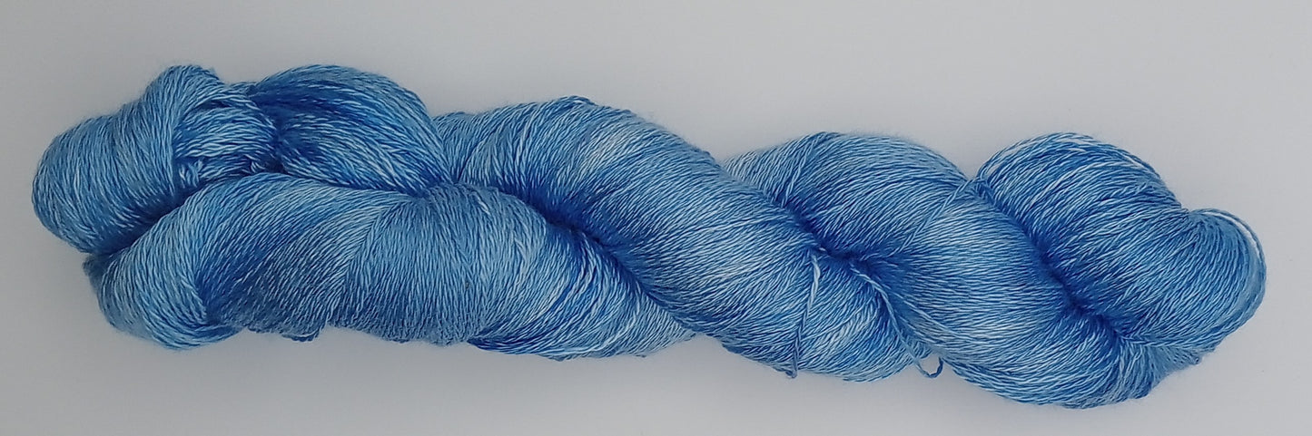 "Sky Blues"  Hand Dyed Lace weight 100G 'A' Grade Pure Mulberry Silk