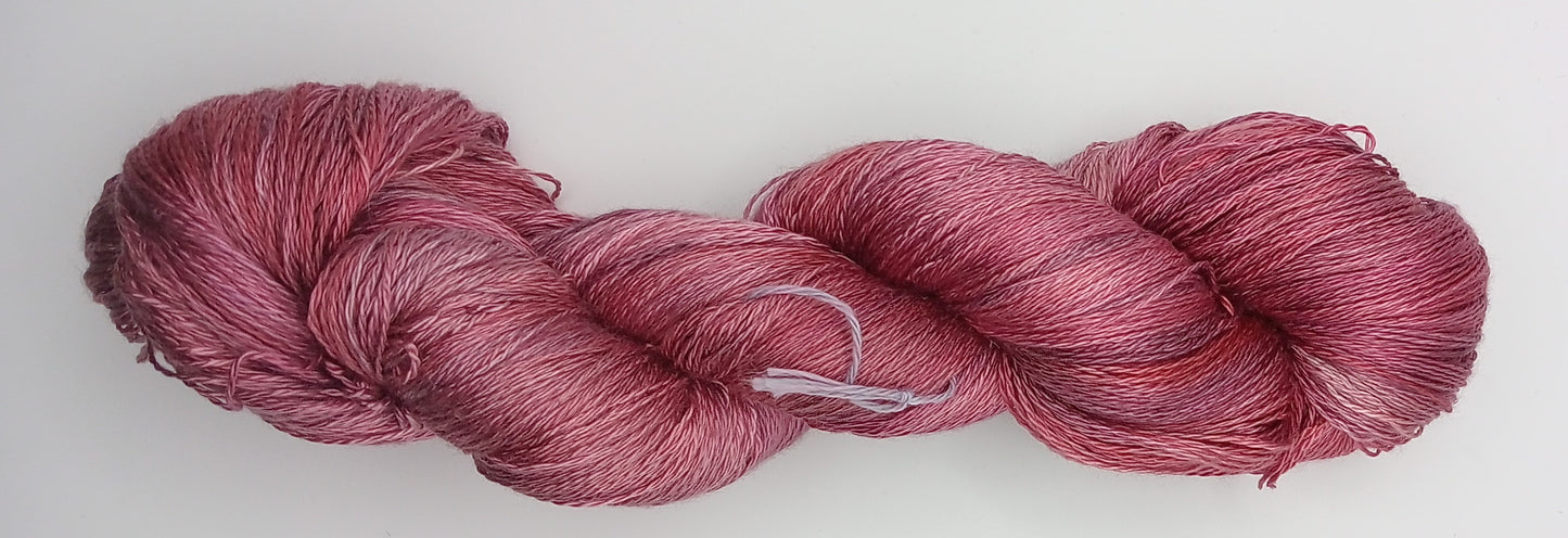 "Cherry"  Hand Dyed Lace weight 100G 'A' Grade Pure Mulberry Silk