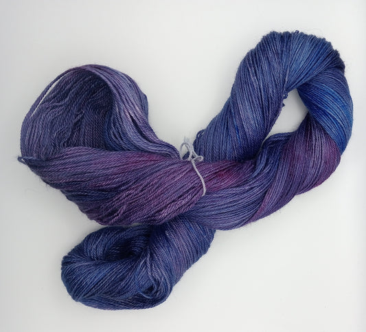 "Twilight Tide " 4 ply hand dyed 100G Alpaca/Silk/   Cashmere